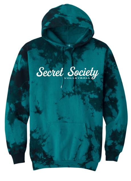 Secret Society  Tie-Dye Teal /Black Hoodie