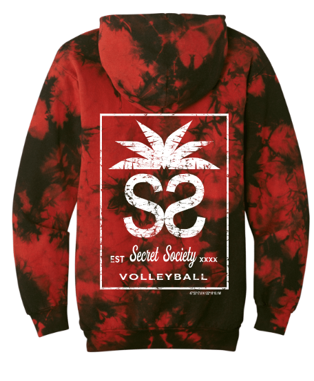 Secret Society  Tie-Dye Red/Black Hoodie